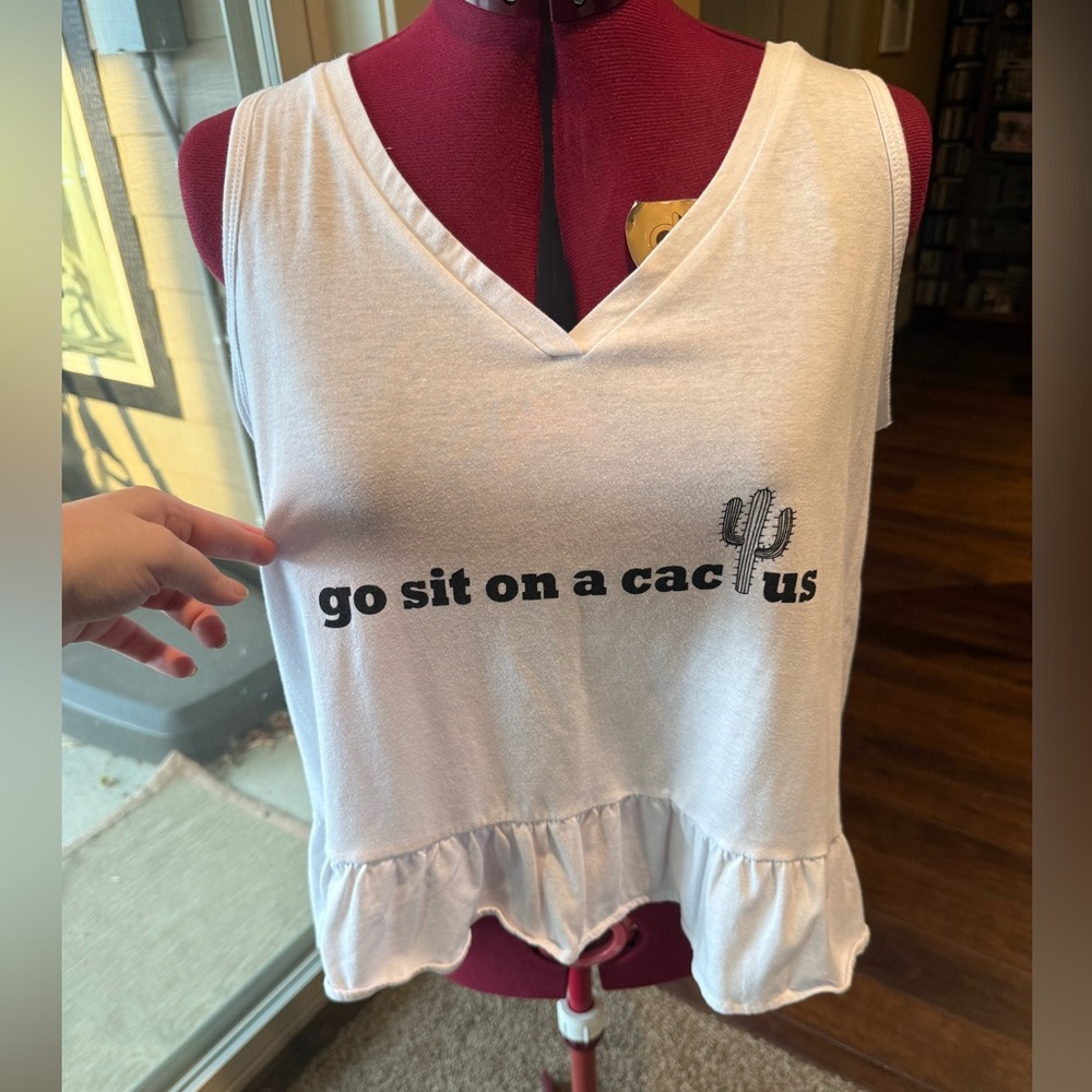 White Peplum Tank Top